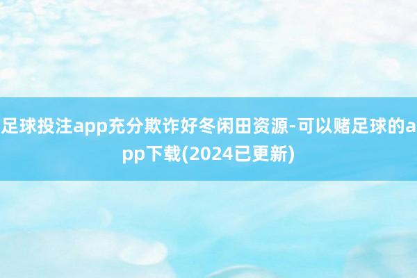 足球投注app充分欺诈好冬闲田资源-可以赌足球的app下载(2024已更新)