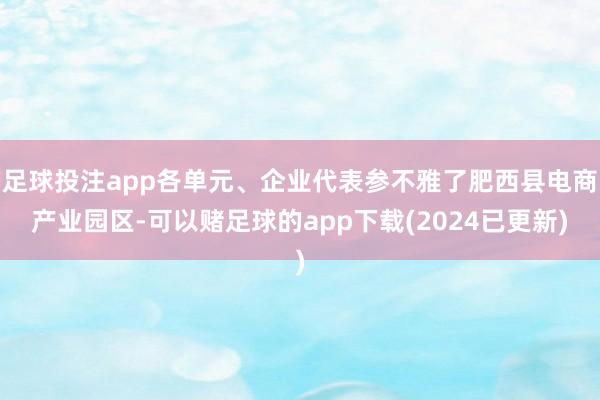 足球投注app各单元、企业代表参不雅了肥西县电商产业园区-可以赌足球的app下载(2024已更新)