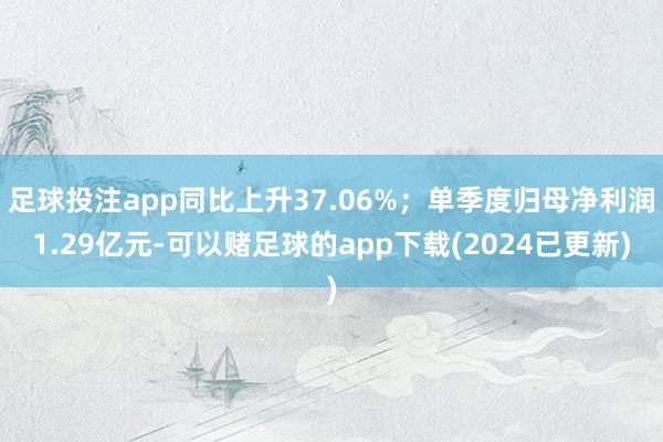 足球投注app同比上升37.06%；单季度归母净利润1.29亿元-可以赌足球的app下载(2024已更新)